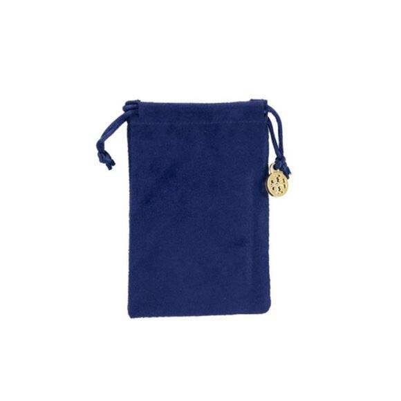 New Tory Burch Silver Logo Flower Hoop Drop Earings, Comes With Dust Bag - Picture 4 of 4